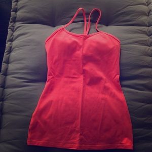 Lululemon bright orange workout top